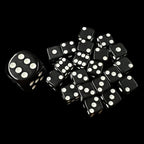 Koplow Opaque Black & White Square Cornered 8mm 20 x D6 Spot Dice Set