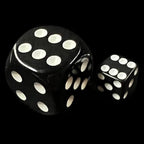 Koplow Opaque Black & White Square Cornered 8mm 20 x D6 Spot Dice Set