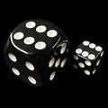 Koplow Opaque Black & White Square Cornered 8mm D6 Spot Dice