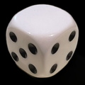 Koplow Opaque Blank Faced "1" 16mm Spot D6 Dice