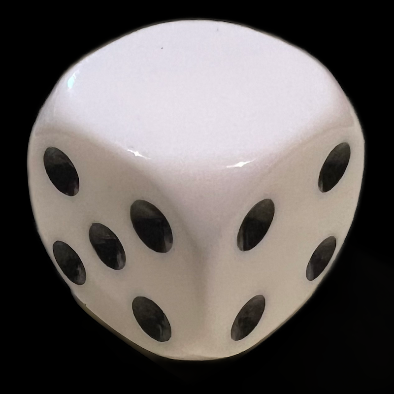Koplow Opaque Blank Faced "1" 16mm Spot D6 Dice