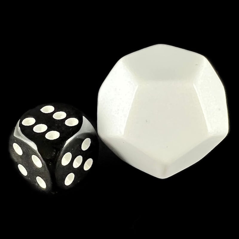 Koplow Opaque Blank White JUMBO 25mm D12 Dice