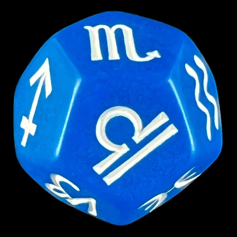 Koplow Opaque Blue Astrology Star Signs D12 Dice