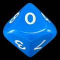 Koplow Opaque Blue & White D10 Dice