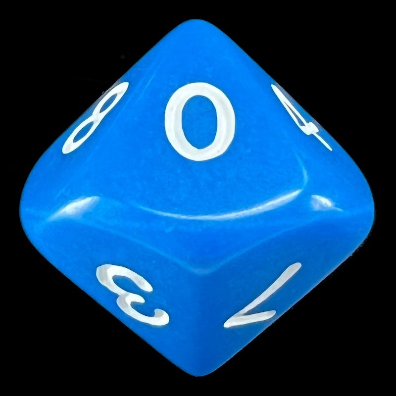 Koplow Opaque Blue & White D10 Dice