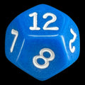 Koplow Opaque Blue & White D12 Dice