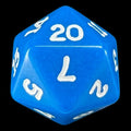Koplow Opaque Blue & White D20 Dice