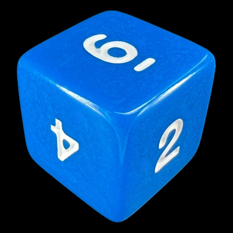 Koplow Opaque Blue & White D6 Dice