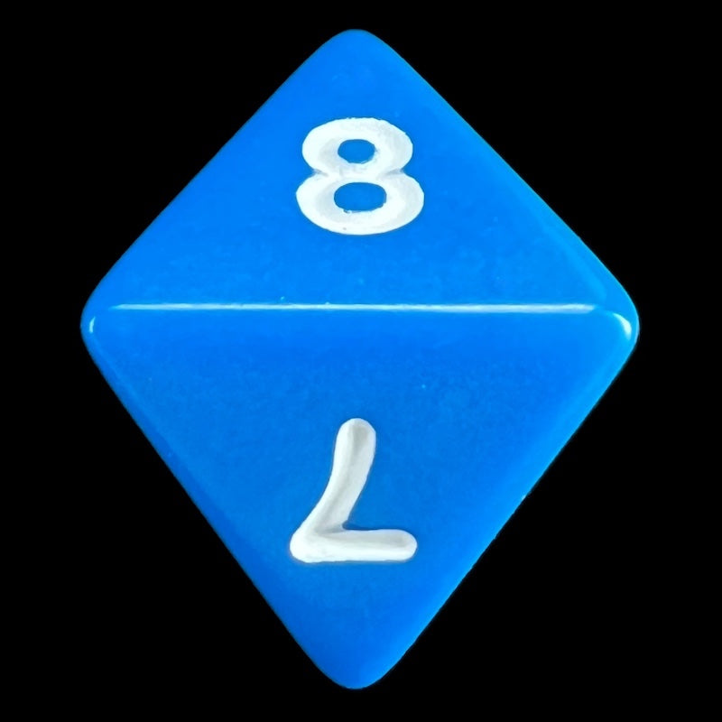 Koplow Opaque Blue & White D8 Dice