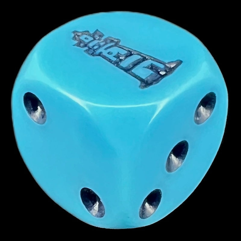 Koplow Opaque Blue Lighthouse Logo D6 Spot Dice