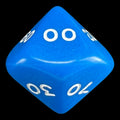 Koplow Opaque Blue & White Percentile Dice