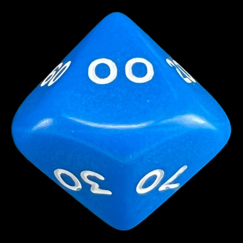 Koplow Opaque Blue & White Percentile Dice
