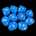 Koplow Opaque Blue & White 10 x D10 Dice Set