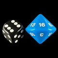 Koplow Opaque Blue & White 20mm D16 Dice