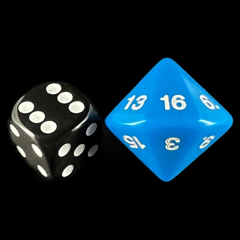Koplow Opaque Blue & White 20mm D16 Dice