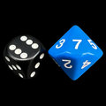 Koplow Opaque Blue & White 20mm D7 Dice