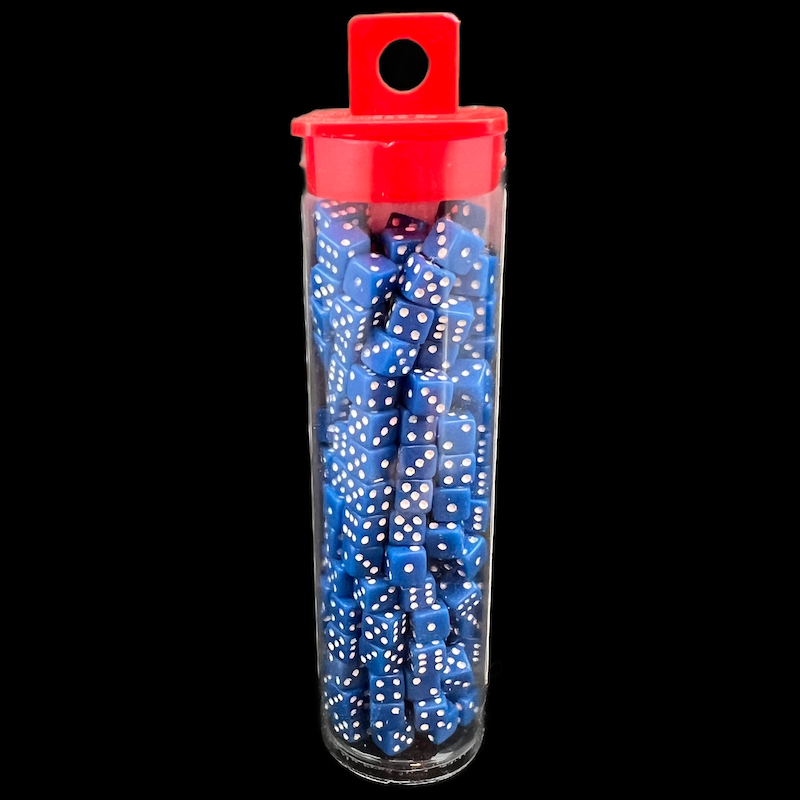 Koplow Opaque Blue & White MINI 5mm 200 x D6 Spot Dice Set