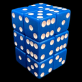 Koplow Opaque Blue & White Square Cornered 12 x D6 Dice Set