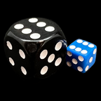 Koplow Opaque Blue & White Square Cornered 8mm 20 x D6 Spot Dice Set