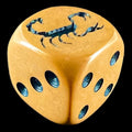 Koplow Opaque Brown & Black Scorpion Logo D6 Spot Dice - DISCONTINUED
