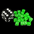 Koplow Opaque Green 5mm 20 x D6 Spot Dice Set