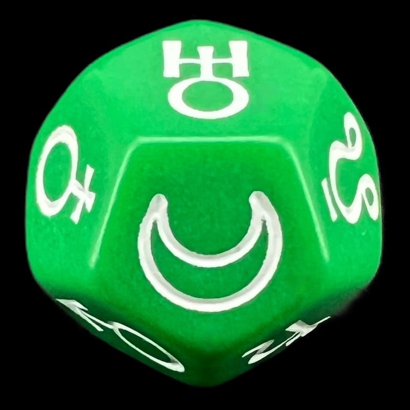 Koplow Opaque Green Astrology Planets D12 Dice