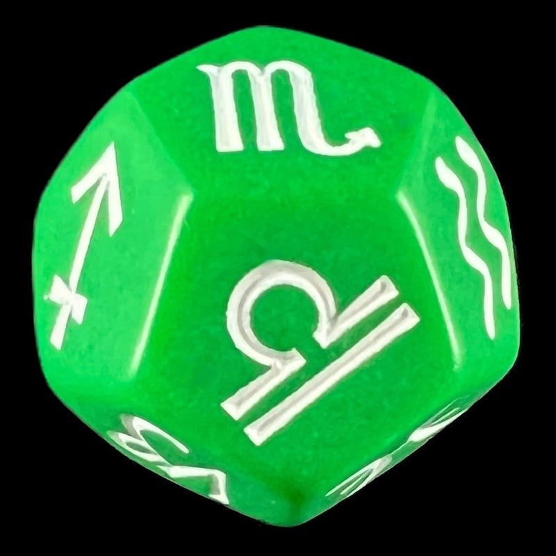 Koplow Opaque Green Astrology Star Signs D12 Dice