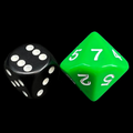 Koplow Opaque Green & White 20mm D7 Dice