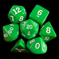 Koplow Opaque Green & White 7 Dice Polyset