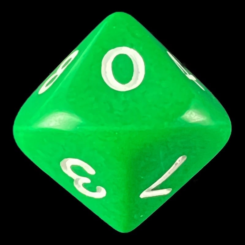 Koplow Opaque Green & White D10 Dice