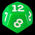 Koplow Opaque Green & White D12 Dice