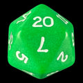 Koplow Opaque Green & White D20 Dice