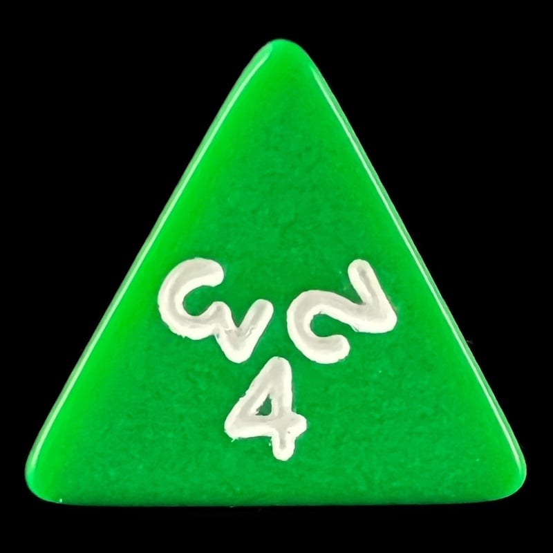 Koplow Opaque Green & White D4 Dice