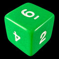 Koplow Opaque Green & White D6 Dice