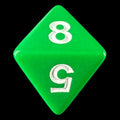 Koplow Opaque Green & White D8 Dice