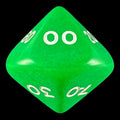 Koplow Opaque Green & White Percentile Dice