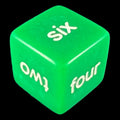 Koplow Opaque Green Word Number D6 Dice