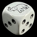Koplow Opaque Grey & Black Elephant Animal Logo D6 Spot Dice