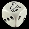 Koplow Opaque Grey & Black Wolf Animal Logo D6 Spot Dice OOP - DISCONTINUED