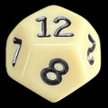 Koplow Opaque Ivory & Black D12 Dice - DISCONTINUED