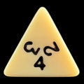 Koplow Opaque Ivory & Black D4 Dice - DISCONTINUED