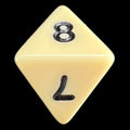 Koplow Opaque Ivory & Black D8 Dice - DISCONTINUED
