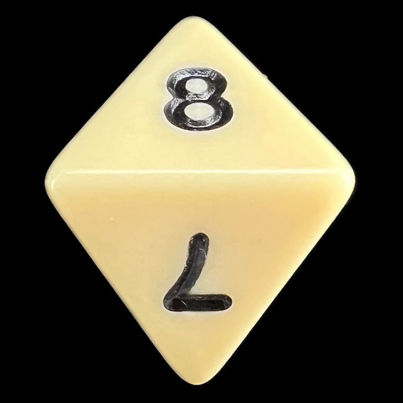 Koplow Opaque Ivory & Black D8 Dice - DISCONTINUED