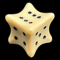 Koplow Opaque Ivory Dice Bone 18mm D6 Spot Dice