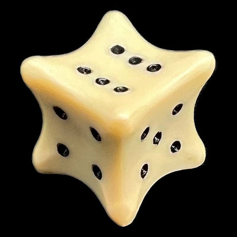 Koplow Opaque Ivory Dice Bone 18mm D6 Spot Dice