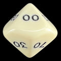 Koplow Opaque Ivory & Black Percentile Dice - DISCONTINUED