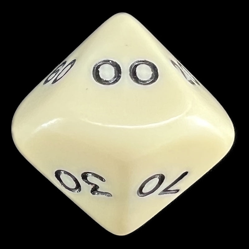 Koplow Opaque Ivory & Black Percentile Dice - DISCONTINUED