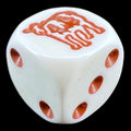 Koplow Opaque Opaque White & Brown Cow Animal Logo D6 Spot Dice