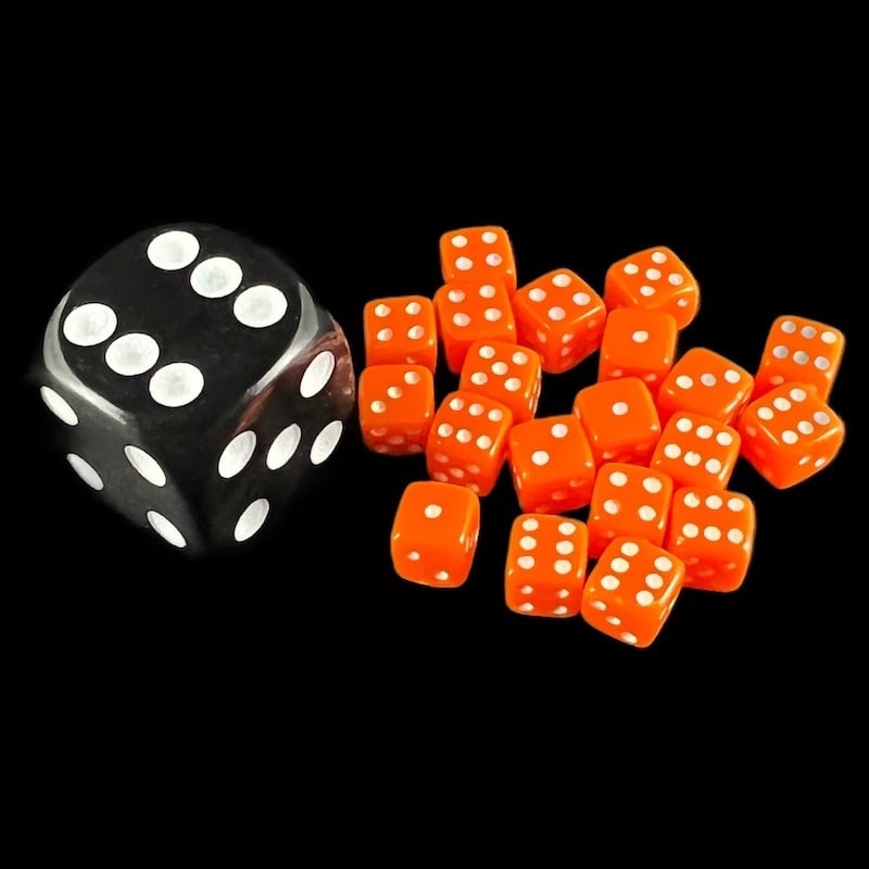 Koplow Opaque Orange 5mm 20 x D6 Spot Dice Set