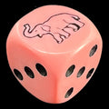 Koplow Opaque Pink & Black Elephant Animal Logo D6 Spot Dice